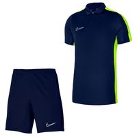 Nike Dri-FIT Academy 23 Polo Trainingsset Donkerblauw Geel Wit - thumbnail