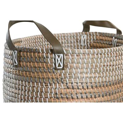 Basket spelset DKD Home Decor Bruin Natuurlijk Polyurethaan Zeegras Tropisch 45 x 35 x 18 cm 45 x 34 x 27 cm 2 Onderdelen