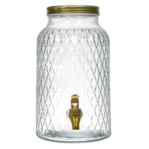 Home Deco Factory Drankdispenser - 6 liter - glas - limonadetap - waterdispenser