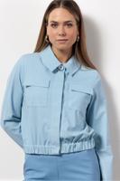 Geertje stripe jacket - off white/midblue - 12902