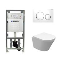Wiesbaden Vesta Inbouwset - compact - 47cm - diepspoel wandcloset - softclose - quickrelease - rimless - afdekplaat sigma20 - wit 0701131/sw53743/sw98662/