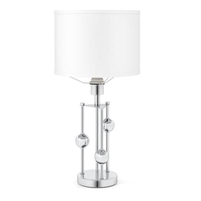 Tafellamp Nachtlampje/Bureaulamp met E27-Fitting Lampenkap van Linnen en Decoratieve Bolletjes Moderne Nachtlamp