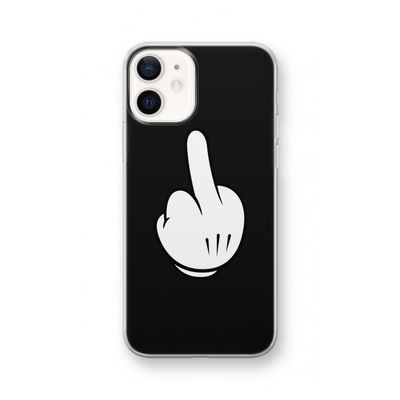 Middle finger black: iPhone 12 Transparant Hoesje