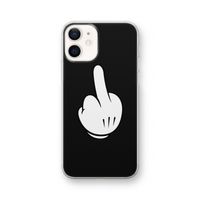 Middle finger black: iPhone 12 Transparant Hoesje