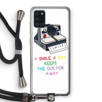 Smile: Samsung Galaxy A21s Transparant Hoesje met koord
