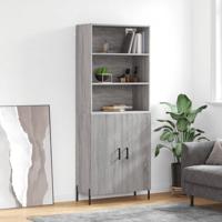 Hoge kast 69,5x34x180 cm bewerkt hout grijs sonoma eikenkleurig