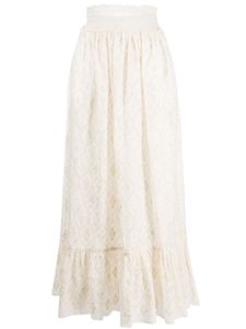 Gucci broderie anglaise maxi skirt - Tons neutres