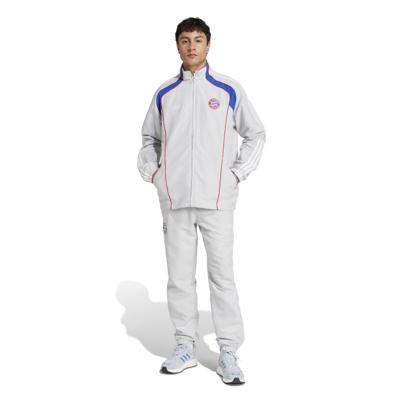 adidas Bayern München Urban Purist Trainingspak Full-Zip 2024-2025 Lichtgrijs Wit Blauw Rood