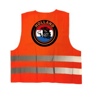 Hollandse leeuw veiligheidshesje oranje EK / WK supporter outfit voor volwassenen