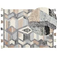 Beliani-AYGEZARD-Kelim vloerkleed-Multicolor-160 x 230 cm-Wol