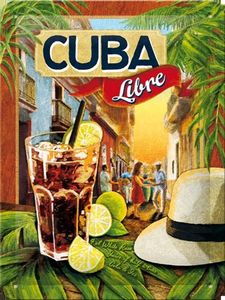 Tinnen plaatje Cuba Libre 15 x 20 cm   -