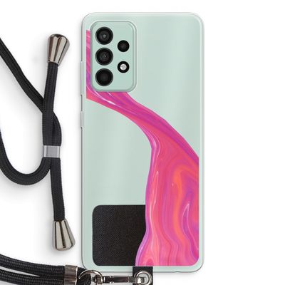 Paarse stroom: Samsung Galaxy A52s 5G Transparant Hoesje met koord