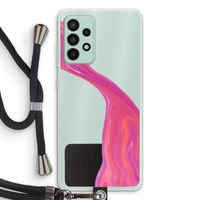Paarse stroom: Samsung Galaxy A52s 5G Transparant Hoesje met koord