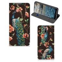 Nokia 2.4 | Hoesje maken | Pauw met Bloemen