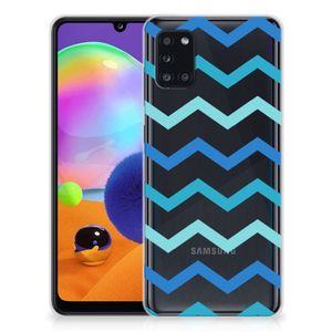 Samsung Galaxy A31 TPU bumper Zigzag Blauw