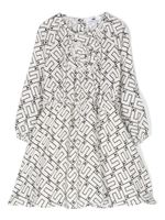 Elisabetta Franchi La Mia Bambina robe monogrammée à coupe évasée - Blanc