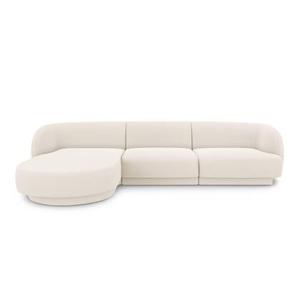 Micadoni Miley Hoekbank met Chaise Longue Links - Bouclé - Crème