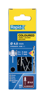 Rapid Blindklinknagels Zwart | Ø4 x 10 mm | Incl. Boor | 50 Stuks - 5001466