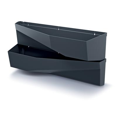Prosperplast Hangende Plantenbakken - set van 2x - kunststof - verticale tuin - L78 x B19 x H35 cm -