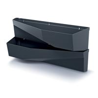 Prosperplast Hangende Plantenbakken - set van 2x - kunststof - verticale tuin - L78 x B19 x H35 cm -