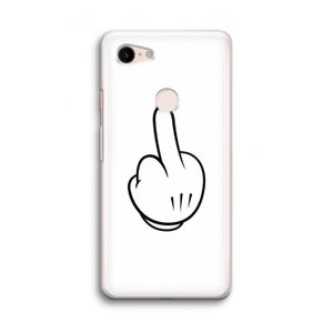 Middle finger white: Google Pixel 3 Transparant Hoesje