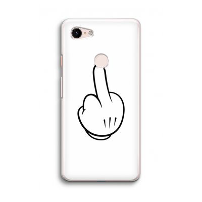 Middle finger white: Google Pixel 3 Transparant Hoesje