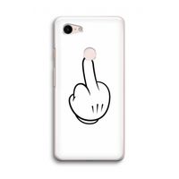 Middle finger white: Google Pixel 3 Transparant Hoesje