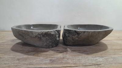 Wastafels riviersteen set RM250323AB, 42x36x15 cm