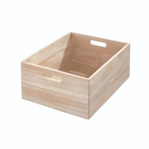 iDesign - Opbergbox met Handgrepen, 38 x 46 x 20.5 cm, Paulownia Hout,