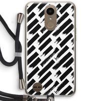 Zwarte vegen: LG K10 (2017) Transparant Hoesje met koord