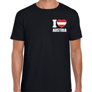 I love Austria t-shirt Oostenrijk zwart op borst voor heren