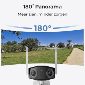 Reolink Duo Series Duo-serie W730 - 4K Wi-Fi-buitencamera, dubbele lens, 180° panoramisch zicht, detectie van personen/voertuigen/dieren