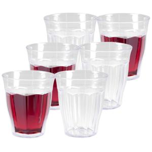 12x Stapelbare drink glazen Picardie 250 ml van transparant kunststof