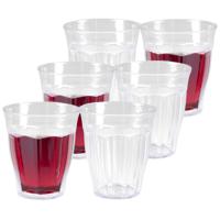 12x Stapelbare drink glazen Picardie 250 ml van transparant kunststof - thumbnail