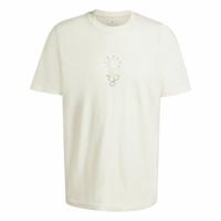 Heren-T-Shirt met Korte Mouwen Adidas Molded Linear Wit Natuurlijk - Maat: XL