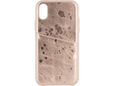 Senza Senza Glam Leather Cover with Card Slot Apple iPhone X/Xs Metallic Rosé