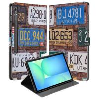 Book Case Hoesje met Standaard Kentekenplaten Samsung Galaxy Tab S10 FE Plus