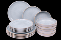 18 delige serviesset - 6 persoons - Sintra - lichtblauw - ocean blue - Portugees stoneware