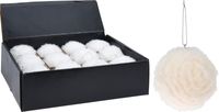 Kerstbal met bont 100mm wit - Nampook