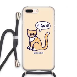 Miauw: iPhone 8 Plus Transparant Hoesje met koord