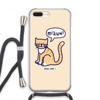Miauw: iPhone 8 Plus Transparant Hoesje met koord