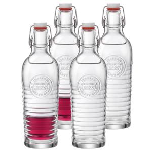 Bormioli Rocco beugelfles/weckfles - 4x - transparant - met beugeldop - 1200 ml