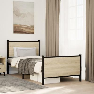 Bedframe zonder matras metaal sonoma eikenkleurig 80x200 cm