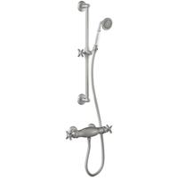 Douchekraan Tres Clasic | Opbouw | Thermostaatkraan | 1-weg | hoh 15 cm | 2-knops | Vintage | Rvs look