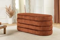 Extravagante gestoffeerde bank VOGUE 115cm roestbruin fluwelen zitbank met opbergruimte - 46691