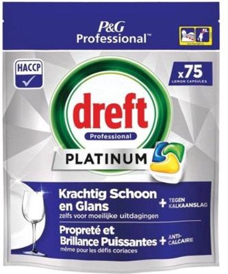 Dreft Platinum Lemon All In One Vaatwascapsules - Antikalkaanslag - Gerecyclede Verpakking - 75 Tabletten
