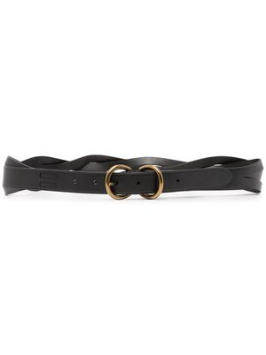 Polo Ralph Lauren ceinture en cuir tressé - Noir