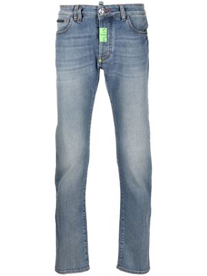 Philipp Plein jean Hexagon à coupe droite - Bleu