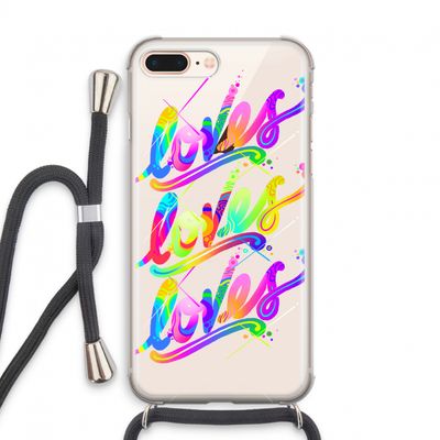 Loves: iPhone 8 Plus Transparant Hoesje met koord