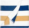 The One Towelling TH1090 Beach Towel Stripe - Navy Blue/Gold/White - 90 x 190 cm